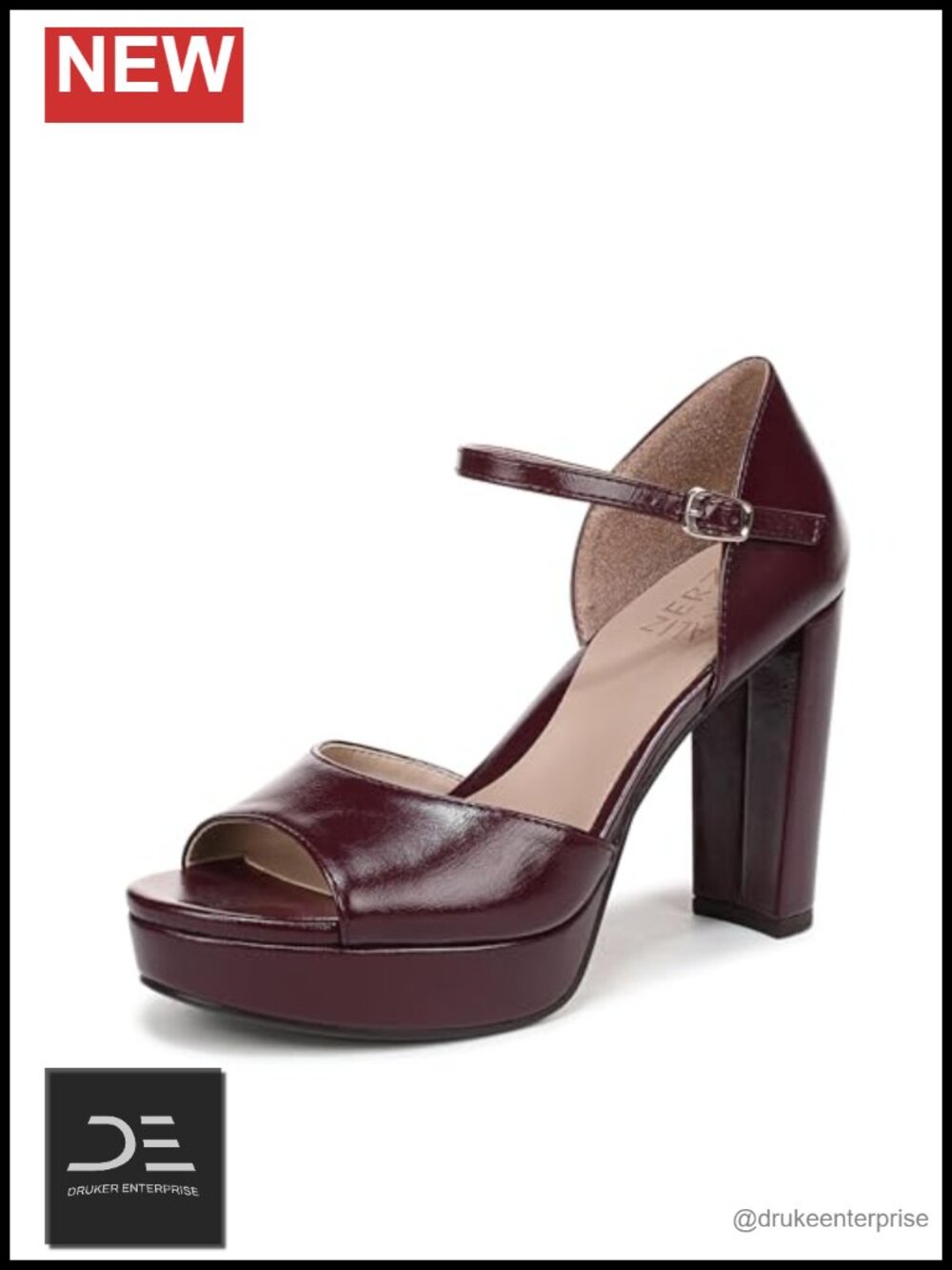 Platform Heeled Sandals with Faux Leather